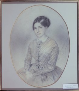 Posthumt portræt af Leopoldine Hugo (1824-43) 1847 (tegning) af Adele Julie Hugo