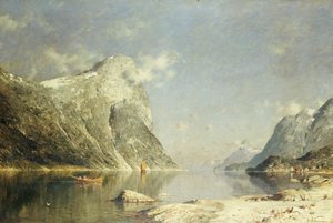 En Fjordscene af Adelsteen Normann