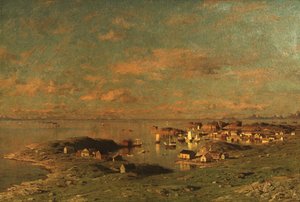 Fra Reine i Lofoten (olie på lærred) af Adelsteen Normann