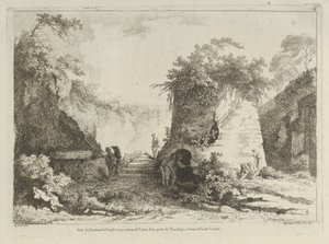Udsigt over Virgils grav fra Forskellige udsigter hentet fra naturen... i..., 1700-tallet. af Adélaide Allou