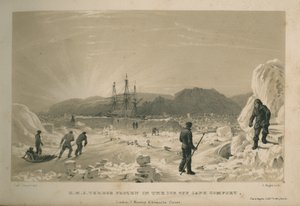 H.M.S. Terror fastfrosset i isen ud for Cape Comfort af Admiral William Henry Smyth