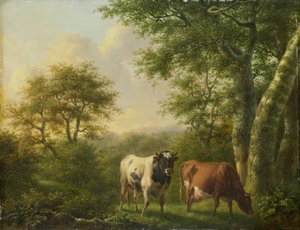 Landskab med kvæg af Adolf Karel Maximiliaan Engel