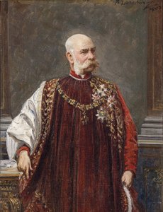 Portræt af Franz Joseph I af Østrig som stormester i det gyldne skind, 1903 af Adolf Liebscher