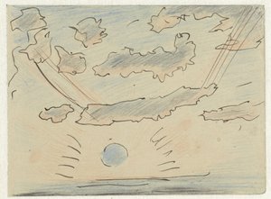 Skystudie med sol af Adolf le Comte