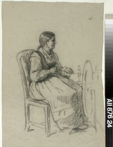 Snurrende kvinde af Adolf von Becker