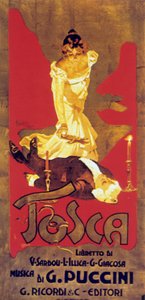 Cover af Adolf Hohenstein til partitur af operaen Tosca af Giacomo Puccini af Adolfo Hohenstein