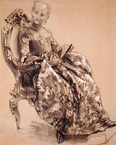 En undersøgelse af prinsesse Amalie af Preussen (kridt på papir) af Adolph Menzel