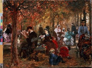 ""Dans le jardin du Luxembourg a Paris"" (I Jardin de Luxembourg) Maleri af 