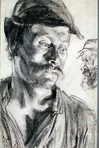 Studie for Isenkræmmere (kul på papir) af Adolph Menzel