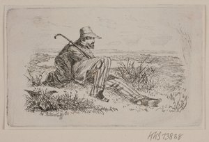 En siddende vandrer af Johan Adolph Kittendorff