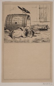Hundens trug. Nr. 8 i Chr. Winther og M. Rørbye, "25 Billeder for små børn" af Johan Adolph Kittendorff