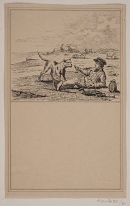 Hyrden og hunden. Nr. 7 i Chr. Winther og M. Rørbye, "25 Billeder for små børn" af Johan Adolph Kittendorff