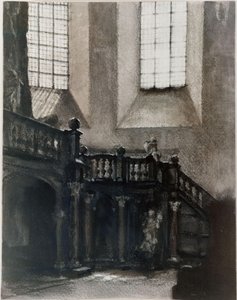Udsigt til en barok orgelempore af Adolph Menzel