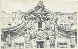 Gavlen på den midterste fremspringende del af Palais du Saxe i Dresden af Adolph Menzel