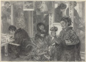 Japansk kunstner på arbejde af Adolph Menzel
