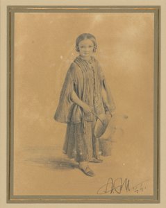 Børneportræt af Constanze Beling, født Martini. Datter af kredsdommer Carl Martini og hans hustru Pauline Martini af Adolph Menzel