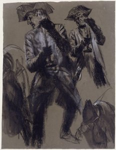 Modelstudie af en officer med en lysestage af Adolph Menzel