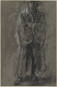 Officer med frakke og hat (holdningsstudie af Moritz von Anhalt-Dessau) af Adolph Menzel