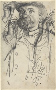 Undersøgelser af en mand, der drikker af Adolph Menzel