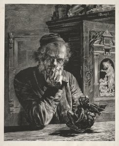 Antikvaren - Selvportræt, 1851. af Adolph Menzel
