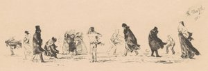 Uden titel (Figurer i kraftig vind) af Adolph Menzel