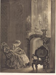 Kvinde før en brand af Adolph Menzel