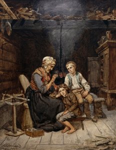 Bedstemor fortæller et eventyr af Adolph Tidemand
