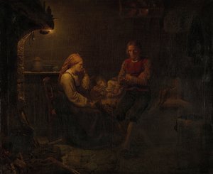 det syge barn af Adolph Tidemand