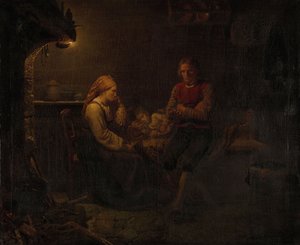 Forældre ved deres syge barns seng