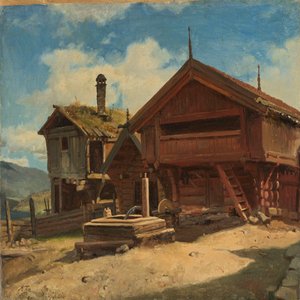 Gården Gulsvik i Hallingdal af Adolph Tidemand