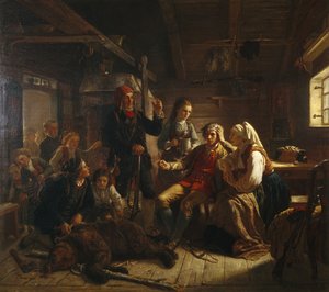 Den sårede bjørnejæger af Adolph Tidemand