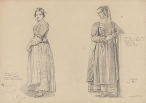 To stående kvinder af Adolph Tidemand