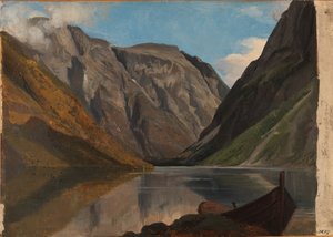 Udsigt over Gudvangen af Adolph Tidemand