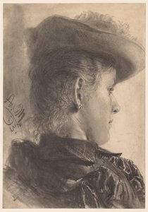 Buste af en kvinde, set bagfra af Adolph Menzel