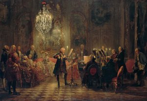 Frederik den Stores fløjtekoncert i Sanssouci af Adolph Menzel