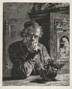 Antikvaren - Selvportræt af Adolph Menzel