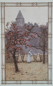 Biavler tjekker sine bistader, illustration fra 