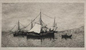 Både fra cabotagekysten i Italien, 1874. af Adolphe Appian