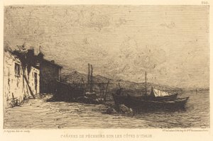 Fiskerhytter ved Italiens kyster af Adolphe Appian