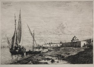 Havnen i San Remo, 1878. af Adolphe Appian