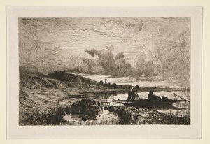 En aften, bredden af ​​Rhone ved Rix af Adolphe Appian
