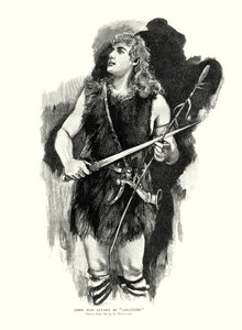 Den tyske tenor Max Alvary som Siegfried i Richard Wagners opera Die Walkure i Royal Opera House, Covent Garden, London (litho)