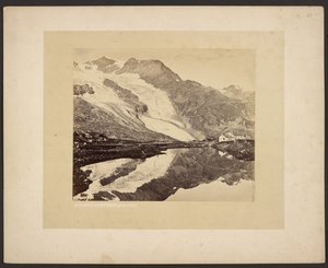 Bernina-hospicet og Cambréna-gletsjeren af Adolphe Braun