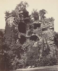 Det eksploderede tårn, Heidelberg Slot, ca. 1865 (foto)