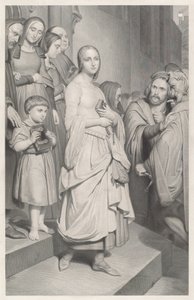 Faust ser Marguerite for første gang af Adolphe Caron after Ary Scheffer