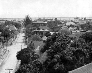 Duke Street og havnen, Kingston, Jamaica, c1905