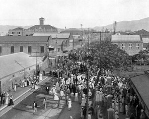 King Street ser mod nord, Kingston, Jamaica, c1905. af Adolphe Duperly and Son