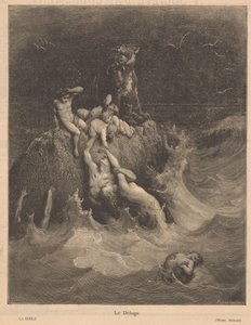 syndflod Le Déluge (titel på objekt) af Adolphe Francois Pannemaker