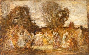 Damer i en have af Adolphe Joseph Thomas Monticelli