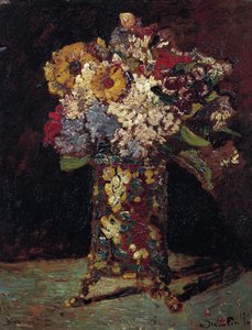 "Stilleben af ​​en buket blomster" (Blomsterstilleben) Maleri af Adolphe Thomas Joseph Monticelli (1824-1886) 1875 Van Gogh Museum, Amsterdam